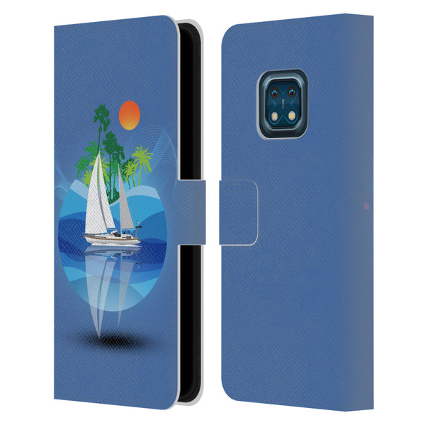 Dave Loblaw Contemporary Art Tropical Waters Leather Book Wallet Case Cover For Nokia XR20