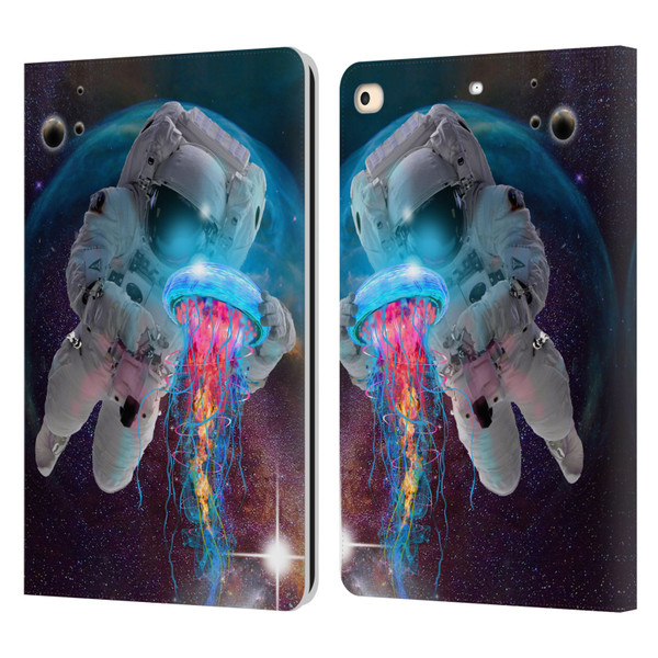 Dave Loblaw Jellyfish Astronaut And Jellyfish Leather Book Wallet Case Cover For Apple iPad 9.7 2017 / iPad 9.7 2018