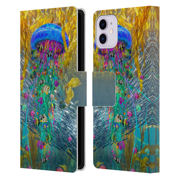 Dave Loblaw Jellyfish Jellyfish Kelp Field Leather Book Wallet Case Cover For Apple iPhone 11