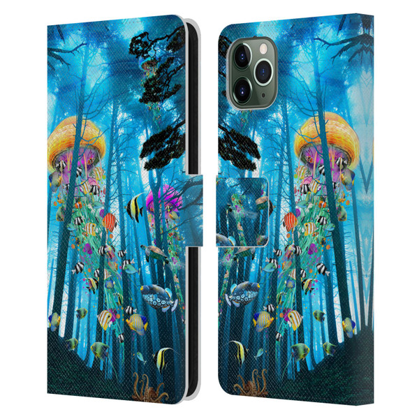 Dave Loblaw Jellyfish Electric Jellyfish In A Mist Leather Book Wallet Case Cover For Apple iPhone 11 Pro Max