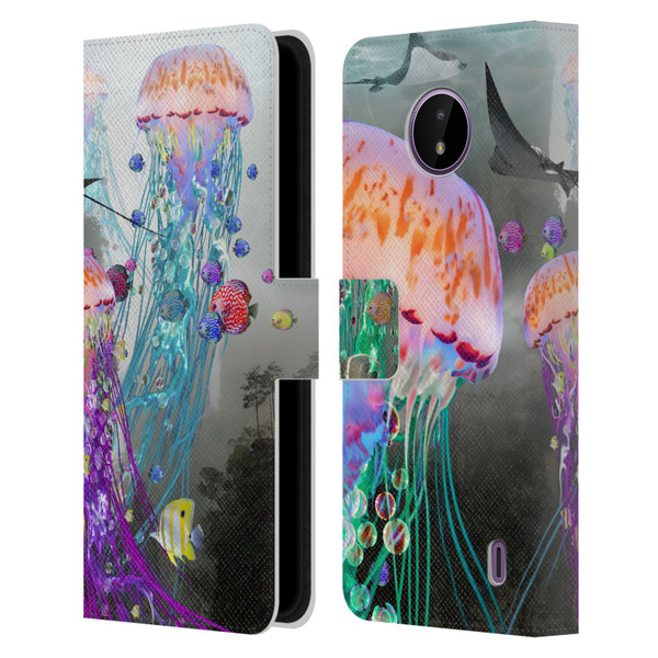 Dave Loblaw Jellyfish Jellyfish Misty Mount Leather Book Wallet Case Cover For Nokia C10 / C20