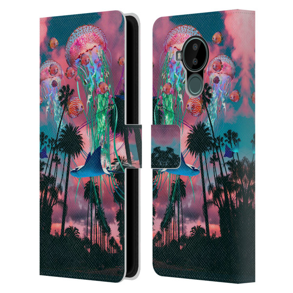Dave Loblaw Jellyfish California Dreamin Jellyfish Leather Book Wallet Case Cover For Nokia C30