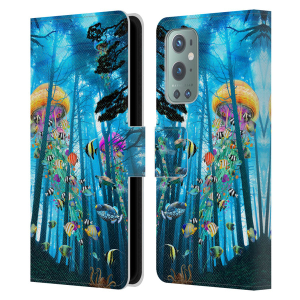 Dave Loblaw Jellyfish Electric Jellyfish In A Mist Leather Book Wallet Case Cover For OnePlus 9