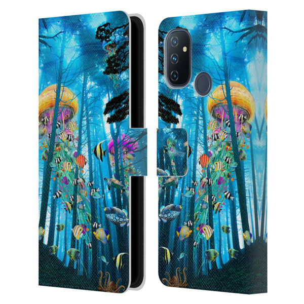 Dave Loblaw Jellyfish Electric Jellyfish In A Mist Leather Book Wallet Case Cover For OnePlus Nord N100