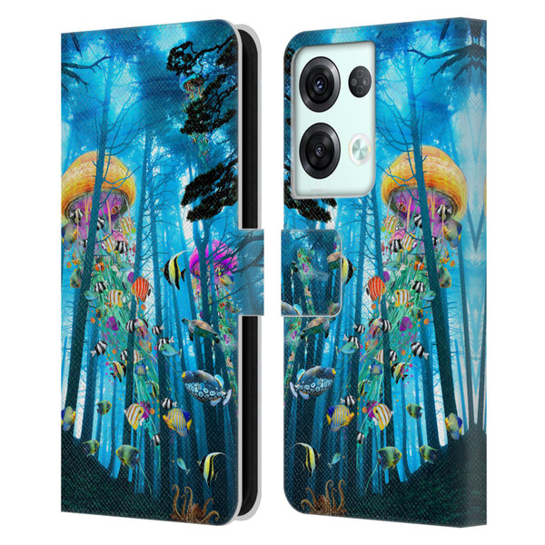 Dave Loblaw Jellyfish Electric Jellyfish In A Mist Leather Book Wallet Case Cover For OPPO Reno8 Pro