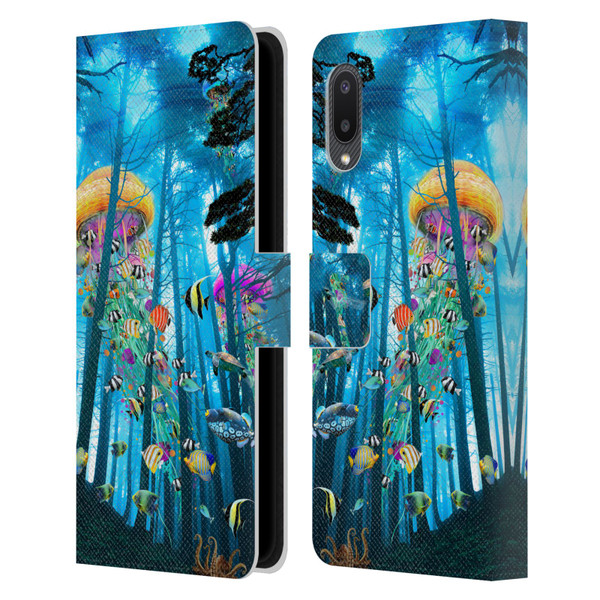 Dave Loblaw Jellyfish Electric Jellyfish In A Mist Leather Book Wallet Case Cover For Samsung Galaxy A02/M02 (2021)