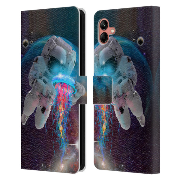 Dave Loblaw Jellyfish Astronaut And Jellyfish Leather Book Wallet Case Cover For Samsung Galaxy A04 (2022)