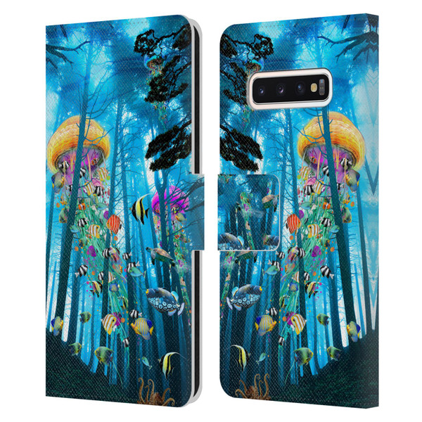Dave Loblaw Jellyfish Electric Jellyfish In A Mist Leather Book Wallet Case Cover For Samsung Galaxy S10
