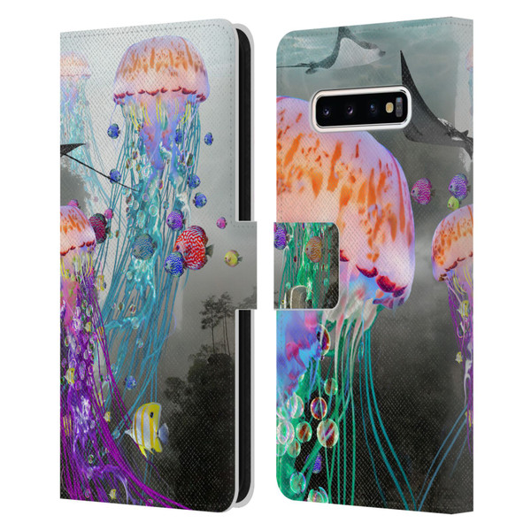 Dave Loblaw Jellyfish Jellyfish Misty Mount Leather Book Wallet Case Cover For Samsung Galaxy S10+ / S10 Plus