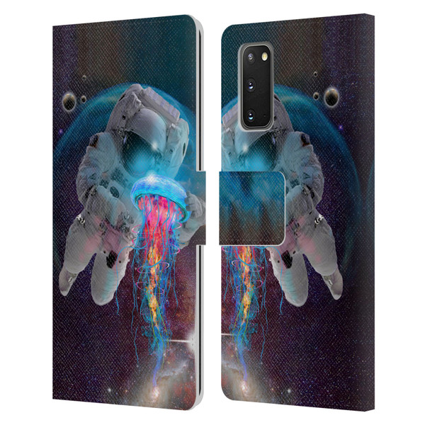 Dave Loblaw Jellyfish Astronaut And Jellyfish Leather Book Wallet Case Cover For Samsung Galaxy S20 / S20 5G