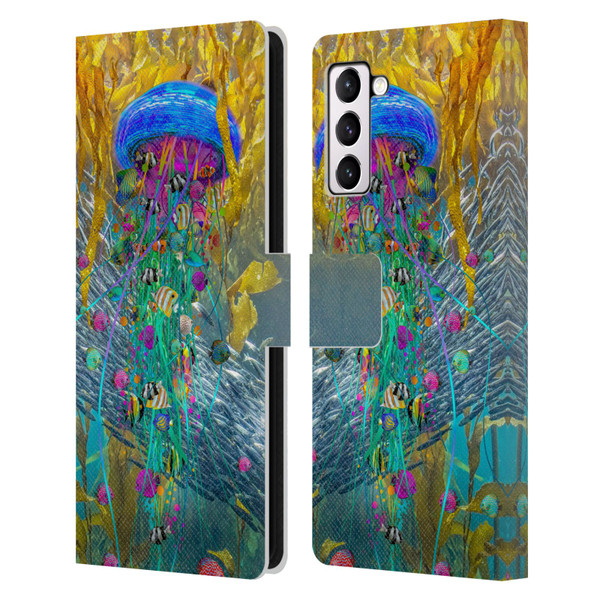 Dave Loblaw Jellyfish Jellyfish Kelp Field Leather Book Wallet Case Cover For Samsung Galaxy S21+ 5G