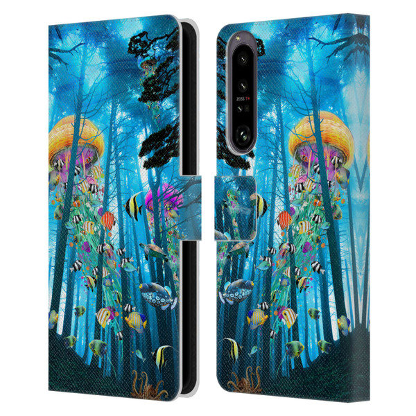 Dave Loblaw Jellyfish Electric Jellyfish In A Mist Leather Book Wallet Case Cover For Sony Xperia 1 IV