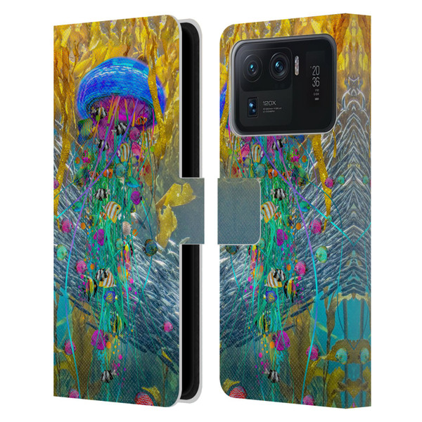 Dave Loblaw Jellyfish Jellyfish Kelp Field Leather Book Wallet Case Cover For Xiaomi Mi 11 Ultra