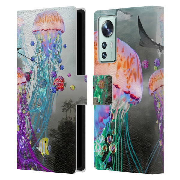 Dave Loblaw Jellyfish Jellyfish Misty Mount Leather Book Wallet Case Cover For Xiaomi 12
