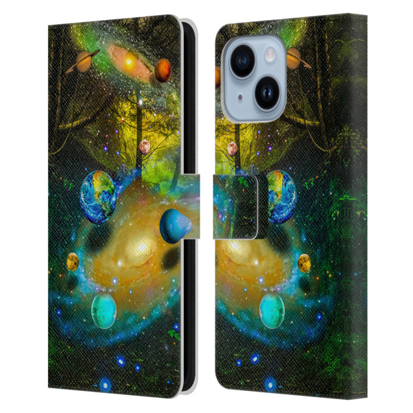 Dave Loblaw Sci-Fi And Surreal Universal Forest Leather Book Wallet Case Cover For Apple iPhone 14 Plus