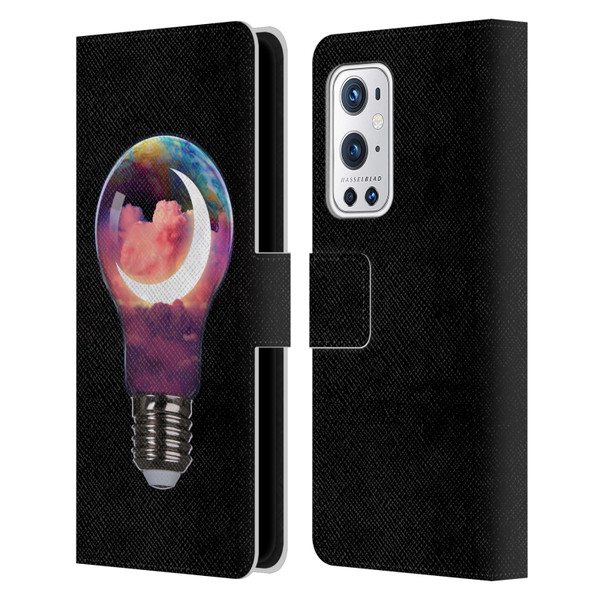 Dave Loblaw Sci-Fi And Surreal Light Bulb Moon Leather Book Wallet Case Cover For OnePlus 9 Pro