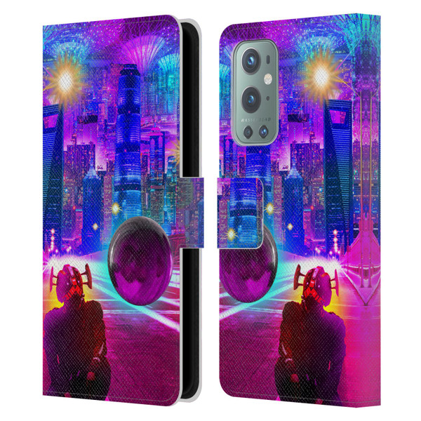 Dave Loblaw Sci-Fi And Surreal Synthwave Street Leather Book Wallet Case Cover For OnePlus 9