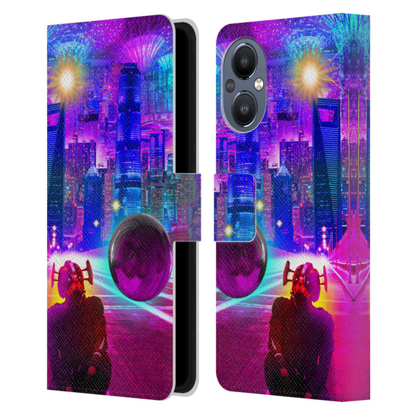 Dave Loblaw Sci-Fi And Surreal Synthwave Street Leather Book Wallet Case Cover For OnePlus Nord N20 5G