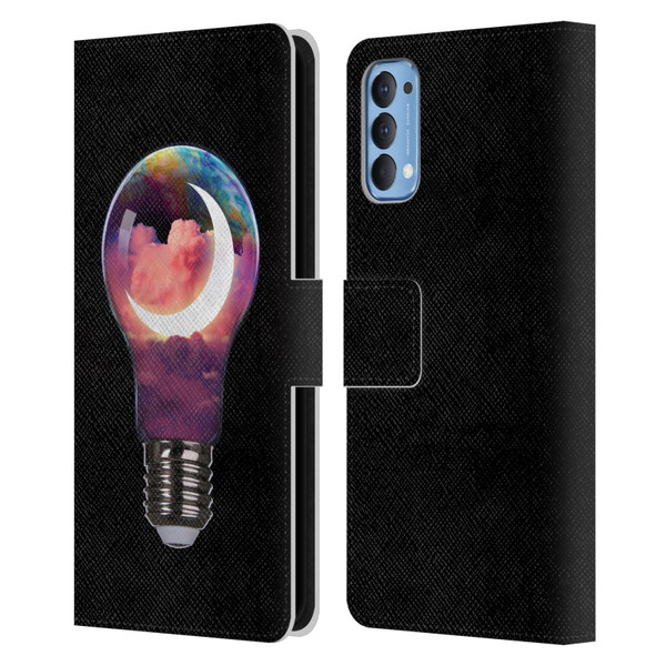 Dave Loblaw Sci-Fi And Surreal Light Bulb Moon Leather Book Wallet Case Cover For OPPO Reno 4 5G