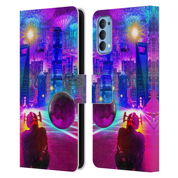 Dave Loblaw Sci-Fi And Surreal Synthwave Street Leather Book Wallet Case Cover For OPPO Reno 4 5G