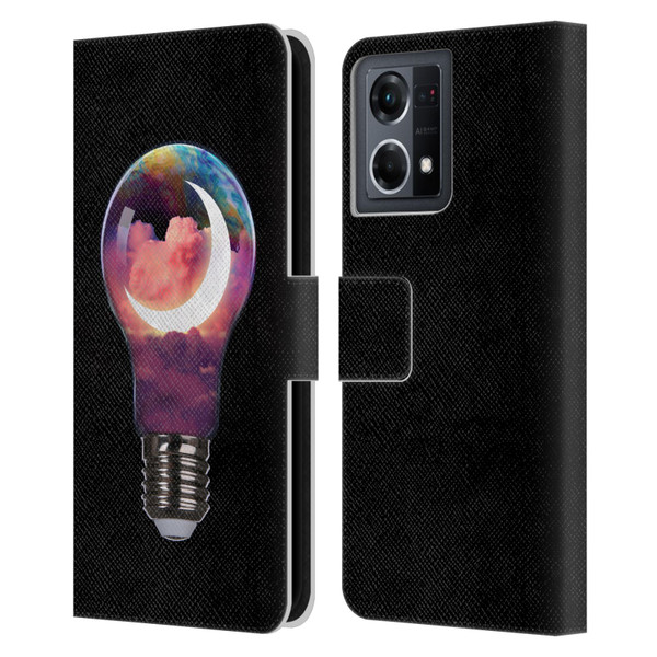 Dave Loblaw Sci-Fi And Surreal Light Bulb Moon Leather Book Wallet Case Cover For OPPO Reno8 4G