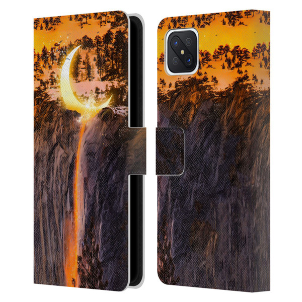 Dave Loblaw Sci-Fi And Surreal Fire Canyon Moon Leather Book Wallet Case Cover For OPPO Reno4 Z 5G