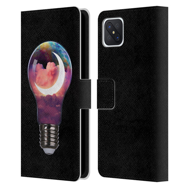 Dave Loblaw Sci-Fi And Surreal Light Bulb Moon Leather Book Wallet Case Cover For OPPO Reno4 Z 5G