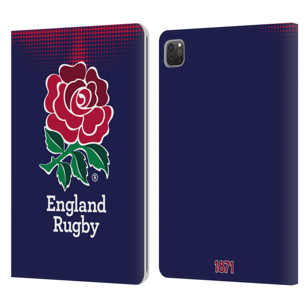 England Rugby Union 2016/17 The Rose Alternate Kit Leather Book Wallet Case Cover For Apple iPad Pro 11 2020 / 2021 / 2022