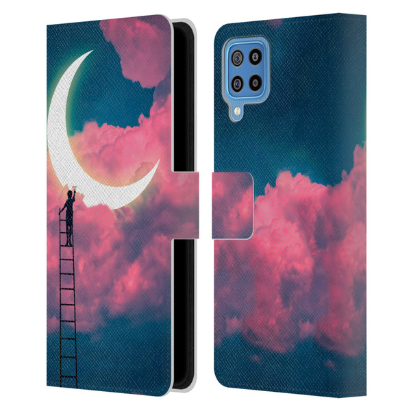 Dave Loblaw Sci-Fi And Surreal Boy Painting Moon Clouds Leather Book Wallet Case Cover For Samsung Galaxy F22 (2021)