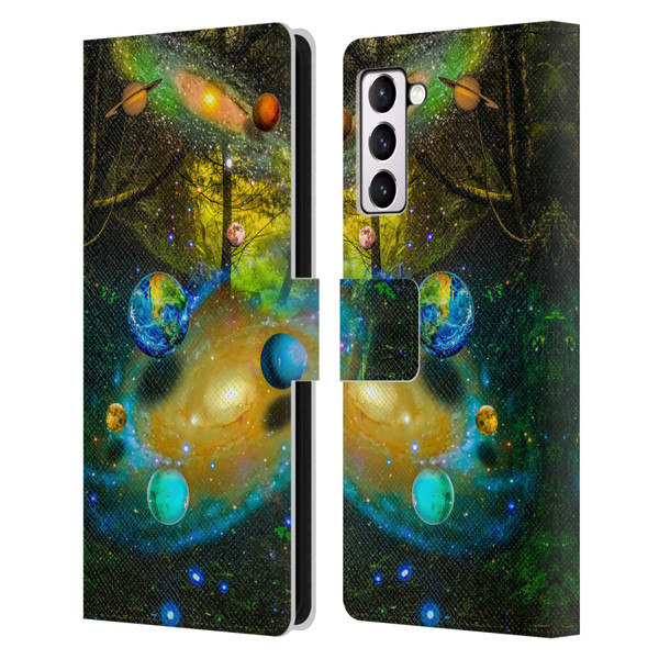 Dave Loblaw Sci-Fi And Surreal Universal Forest Leather Book Wallet Case Cover For Samsung Galaxy S21+ 5G