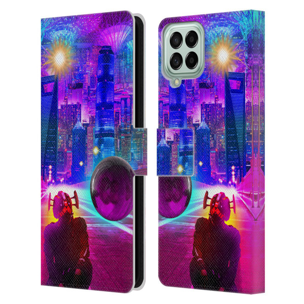 Dave Loblaw Sci-Fi And Surreal Synthwave Street Leather Book Wallet Case Cover For Samsung Galaxy M53 (2022)