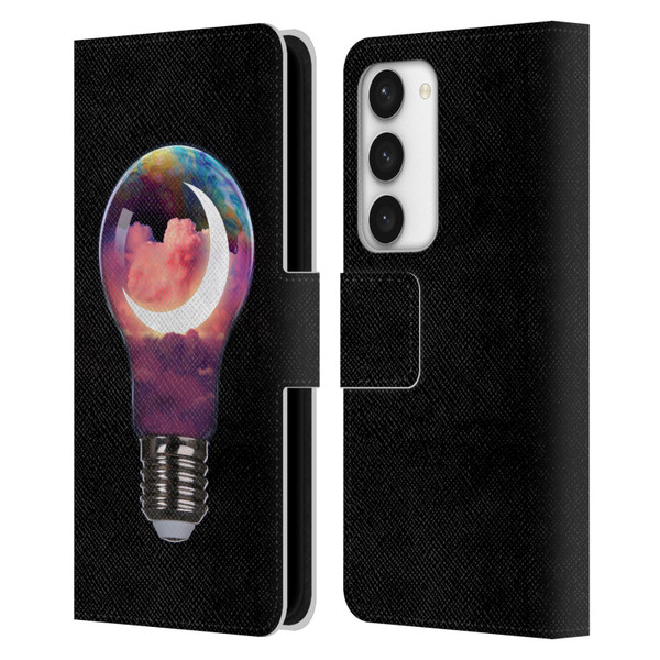 Dave Loblaw Sci-Fi And Surreal Light Bulb Moon Leather Book Wallet Case Cover For Samsung Galaxy S23 5G