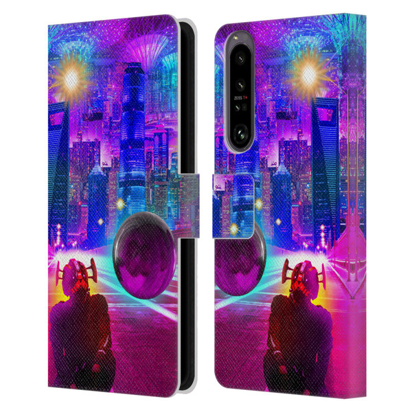 Dave Loblaw Sci-Fi And Surreal Synthwave Street Leather Book Wallet Case Cover For Sony Xperia 1 IV