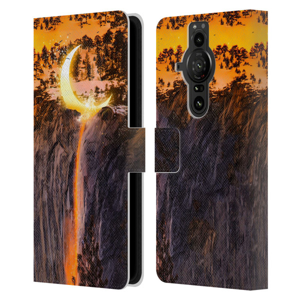 Dave Loblaw Sci-Fi And Surreal Fire Canyon Moon Leather Book Wallet Case Cover For Sony Xperia Pro-I