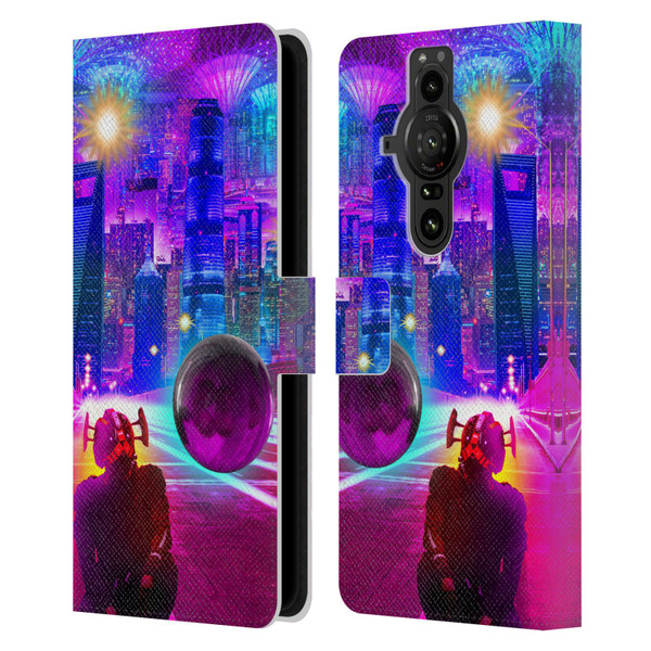 Dave Loblaw Sci-Fi And Surreal Synthwave Street Leather Book Wallet Case Cover For Sony Xperia Pro-I