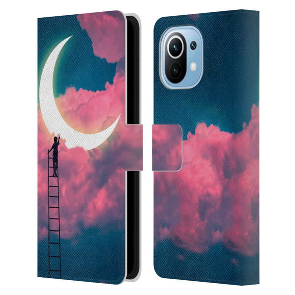 Dave Loblaw Sci-Fi And Surreal Boy Painting Moon Clouds Leather Book Wallet Case Cover For Xiaomi Mi 11