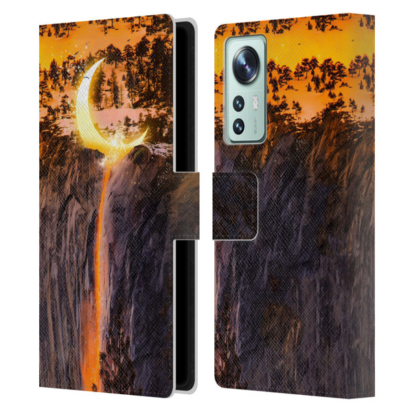 Dave Loblaw Sci-Fi And Surreal Fire Canyon Moon Leather Book Wallet Case Cover For Xiaomi 12