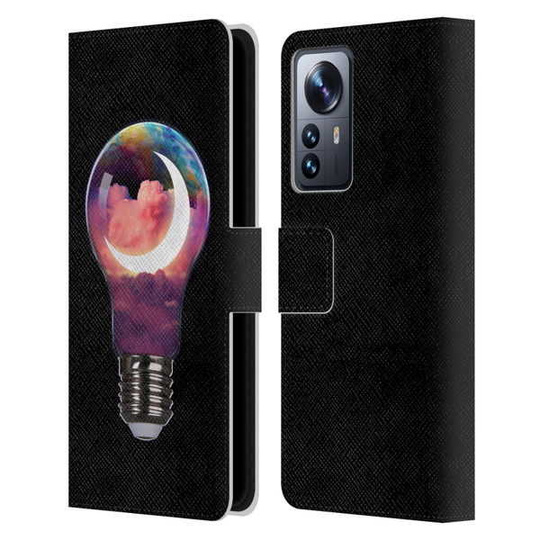 Dave Loblaw Sci-Fi And Surreal Light Bulb Moon Leather Book Wallet Case Cover For Xiaomi 12 Pro