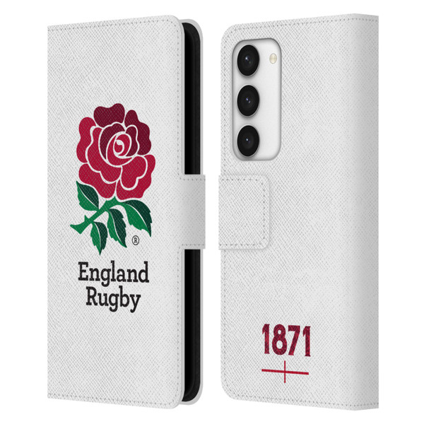 England Rugby Union 2016/17 The Rose Home Kit Leather Book Wallet Case Cover For Samsung Galaxy S23 5G