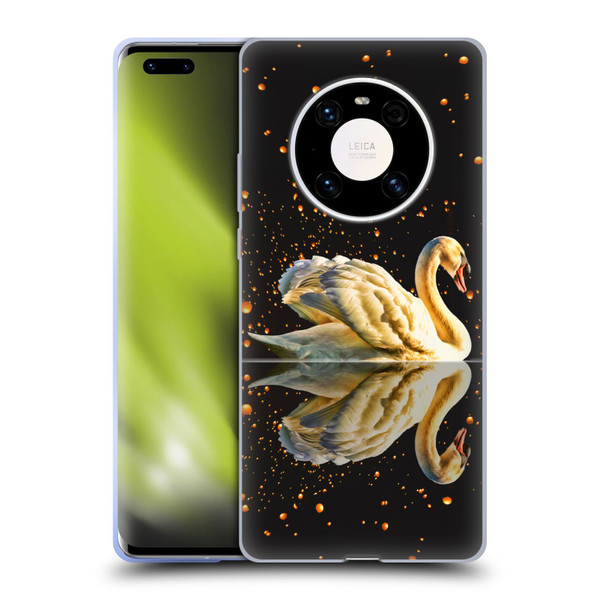 Dave Loblaw Animals Swan Lake Reflections Soft Gel Case for Huawei Mate 40 Pro 5G