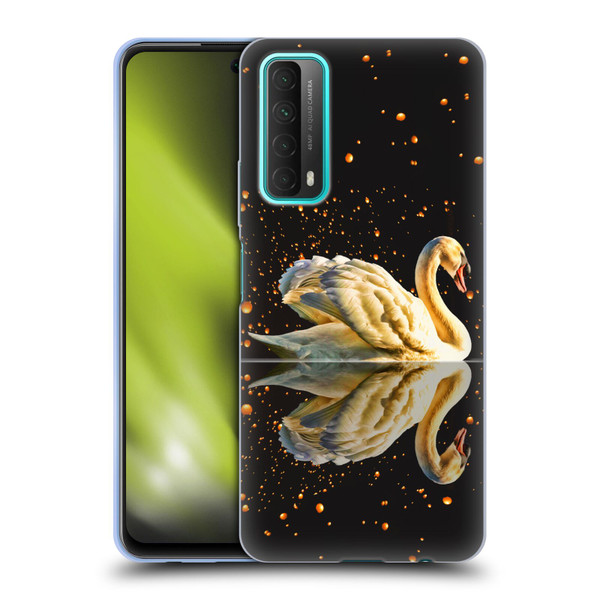 Dave Loblaw Animals Swan Lake Reflections Soft Gel Case for Huawei P Smart (2021)