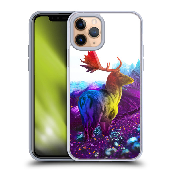 Dave Loblaw Animals Purple Mountain Deer Soft Gel Case for Apple iPhone 11 Pro