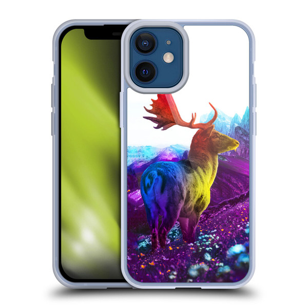 Dave Loblaw Animals Purple Mountain Deer Soft Gel Case for Apple iPhone 12 Mini