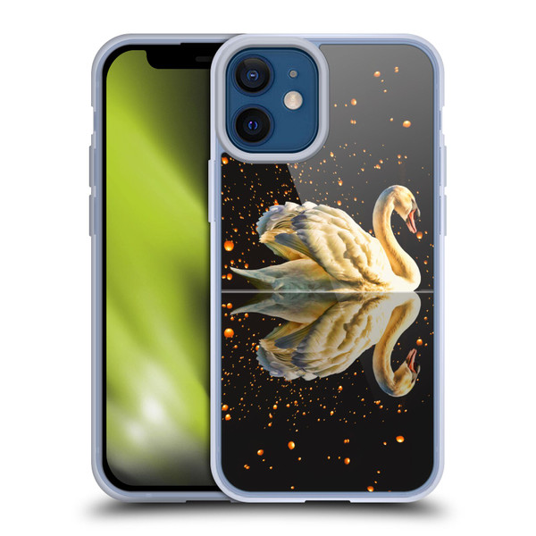 Dave Loblaw Animals Swan Lake Reflections Soft Gel Case for Apple iPhone 12 Mini