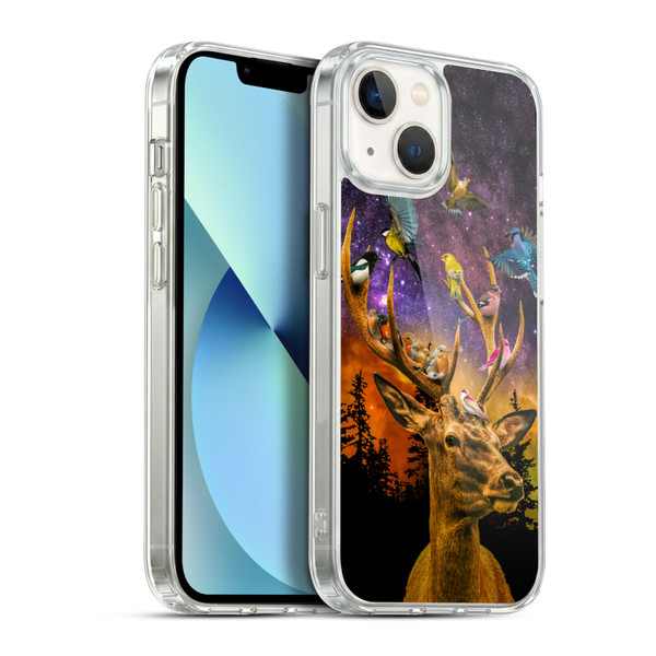 Dave Loblaw Animals Deer and Birds Soft Gel Case for Apple iPhone 13