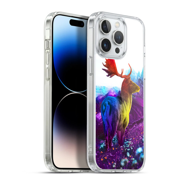 Dave Loblaw Animals Purple Mountain Deer Soft Gel Case for Apple iPhone 13 Pro Max & MagSafe