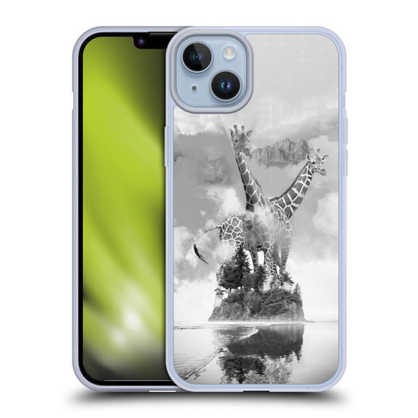 Dave Loblaw Animals Giraffe In The Mist Soft Gel Case for Apple iPhone 14 Plus