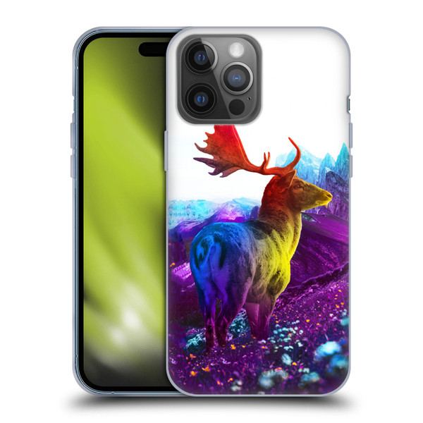 Dave Loblaw Animals Purple Mountain Deer Soft Gel Case for Apple iPhone 14 Pro Max