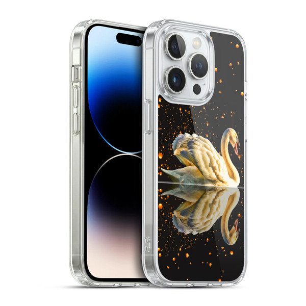 Dave Loblaw Animals Swan Lake Reflections Soft Gel Case for Apple iPhone 14 Pro & MagSafe