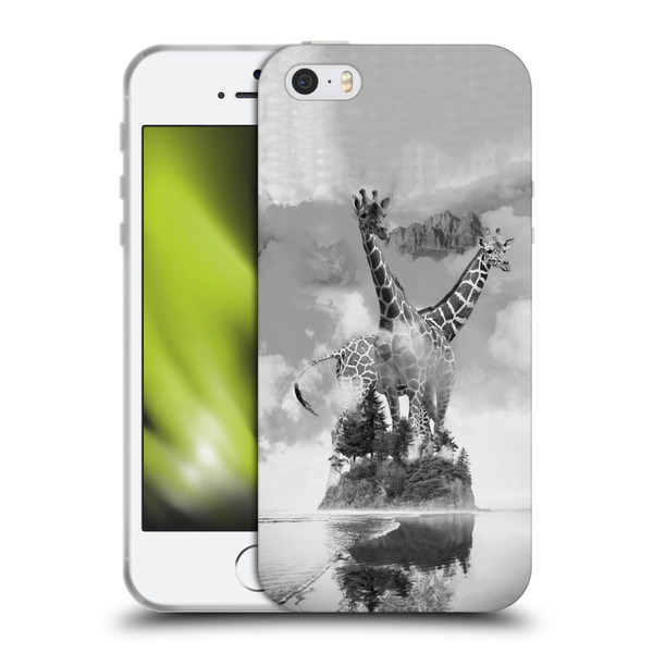 Dave Loblaw Animals Giraffe In The Mist Soft Gel Case for Apple iPhone 5 / 5s / iPhone SE 2016